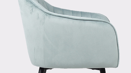Metal Leg Velvet Upholstered Armchair