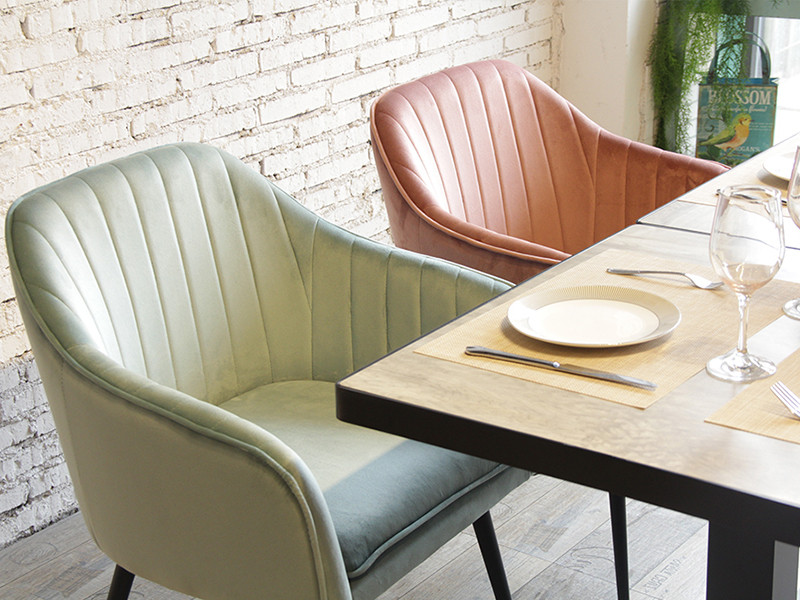 Metal Leg Velvet Upholstered Armchair