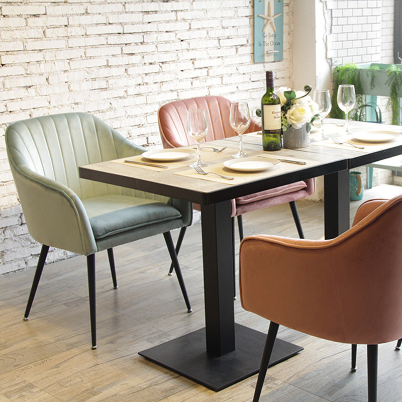 Metal Leg Velvet Upholstered Armchair