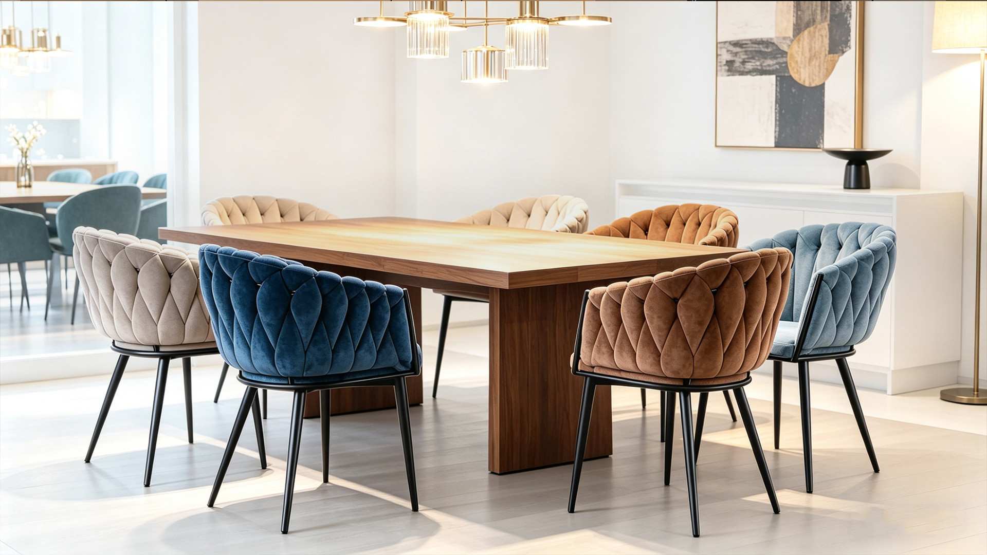 Stylish Upholstered Velvet Dining Chair