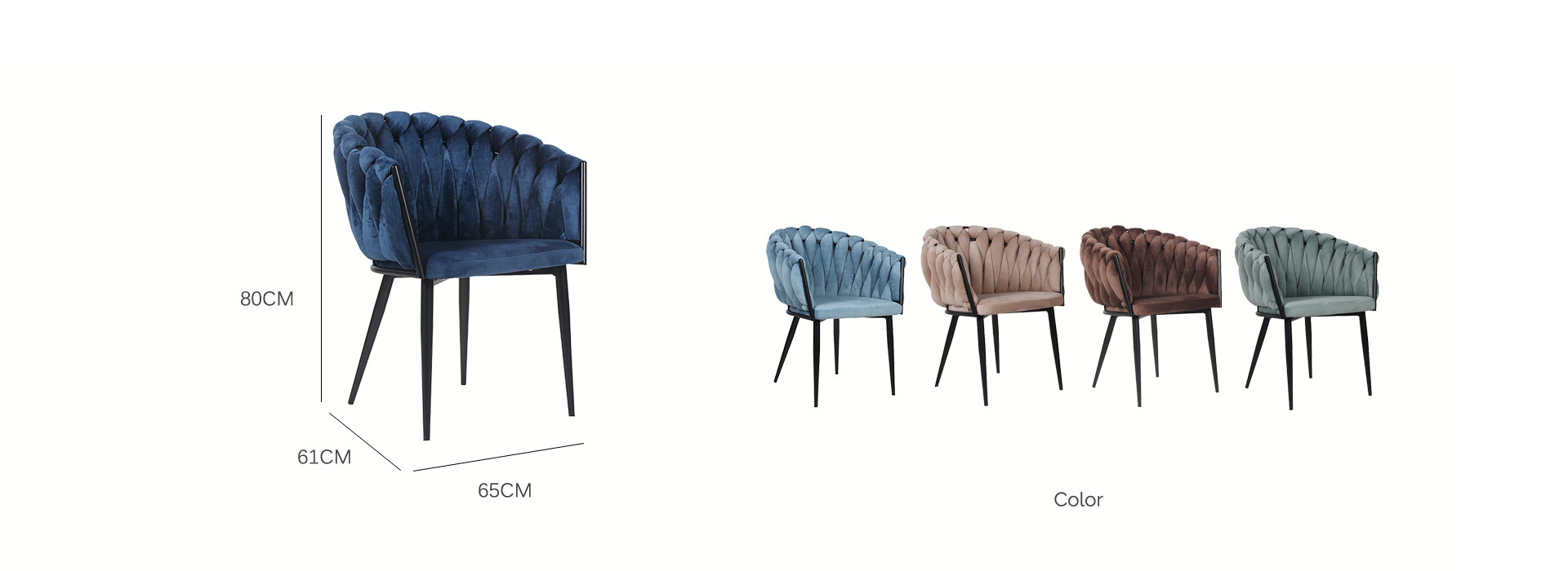 Stylish Upholstered Velvet Dining Chair