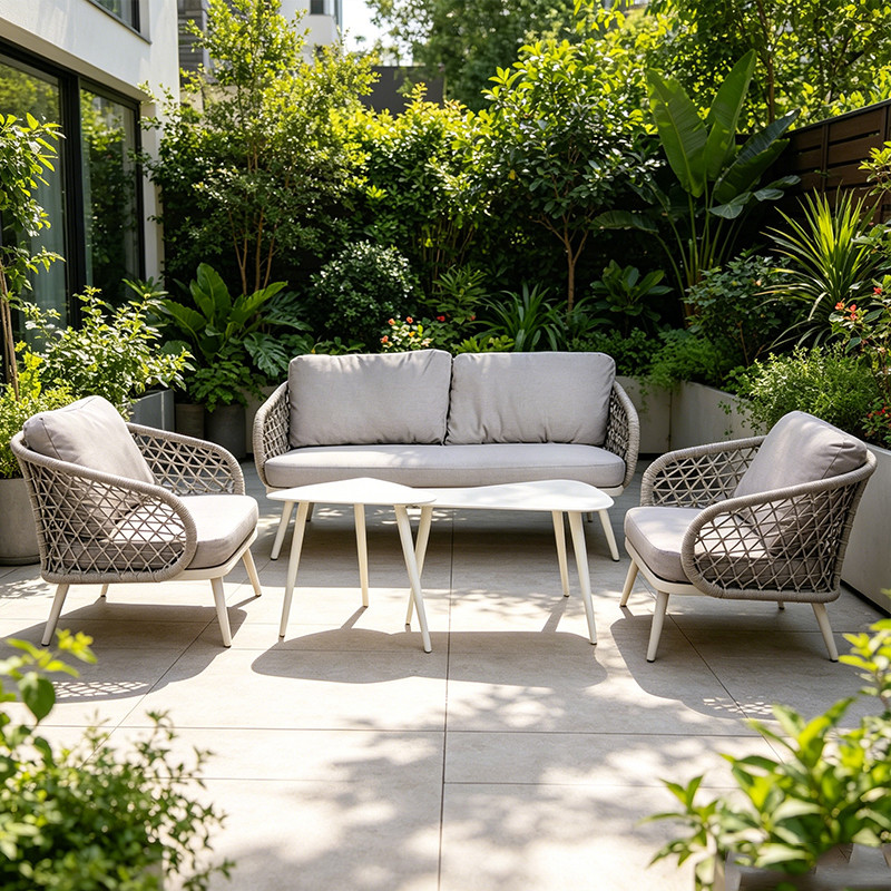 Waterproof Aluminum Outdoor Rope Sofa Set