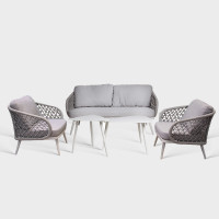 Waterproof Aluminum Outdoor Rope Sofa Set For Hotel Patio Garden