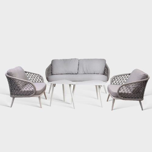 Waterproof Aluminum Outdoor Rope Sofa Set For Hotel Patio Garden