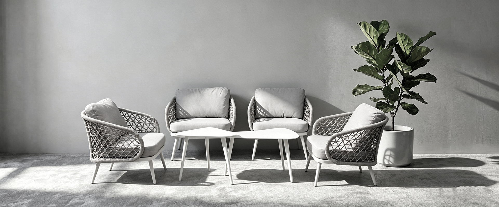 Waterproof Aluminum Outdoor Rope Sofa Set