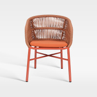 Waterproof Aluminum Frame Woven Rope Armchair For Hotel Outdoor Use
