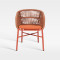 Waterproof Aluminum Frame Woven Rope Armchair For Hotel Outdoor Use
