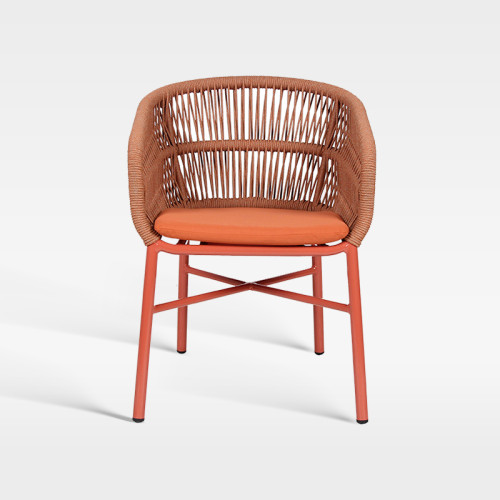 Waterproof Aluminum Frame Woven Rope Armchair For Hotel Outdoor Use