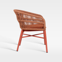 Waterproof Aluminum Frame Woven Rope Armchair For Hotel Outdoor Use