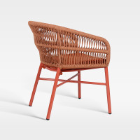 Waterproof Aluminum Frame Woven Rope Armchair For Hotel Outdoor Use