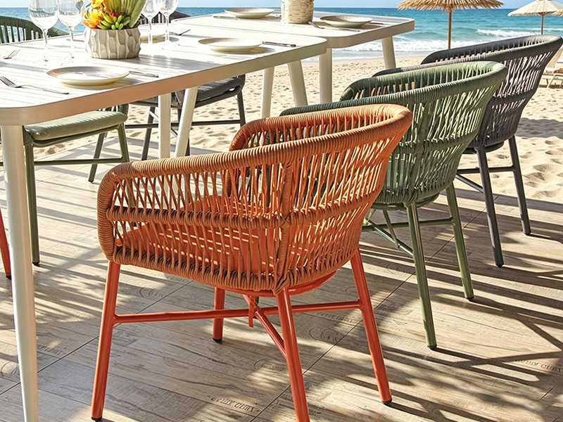 Waterproof Aluminum Frame Woven Rope Armchair