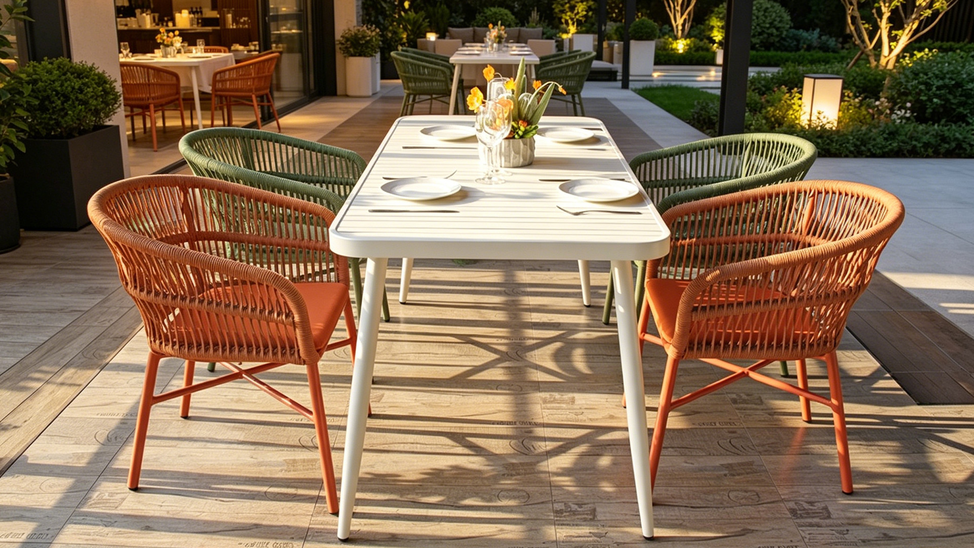 Waterproof Aluminum Frame Woven Rope Armchair