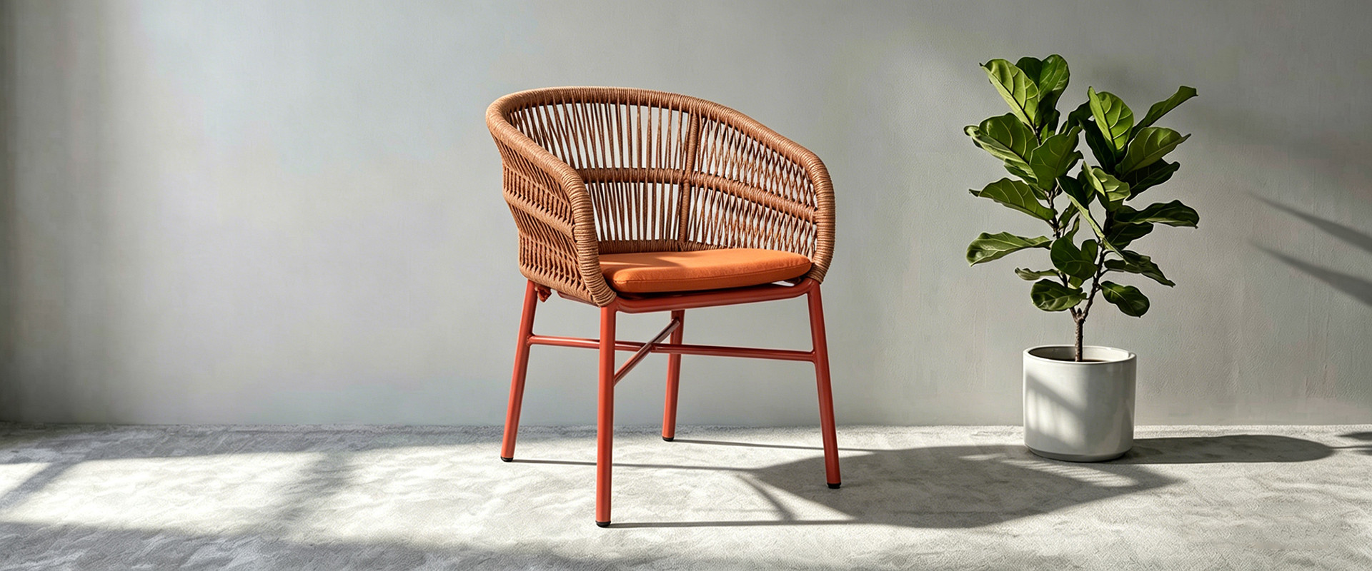 Waterproof Aluminum Frame Woven Rope Armchair