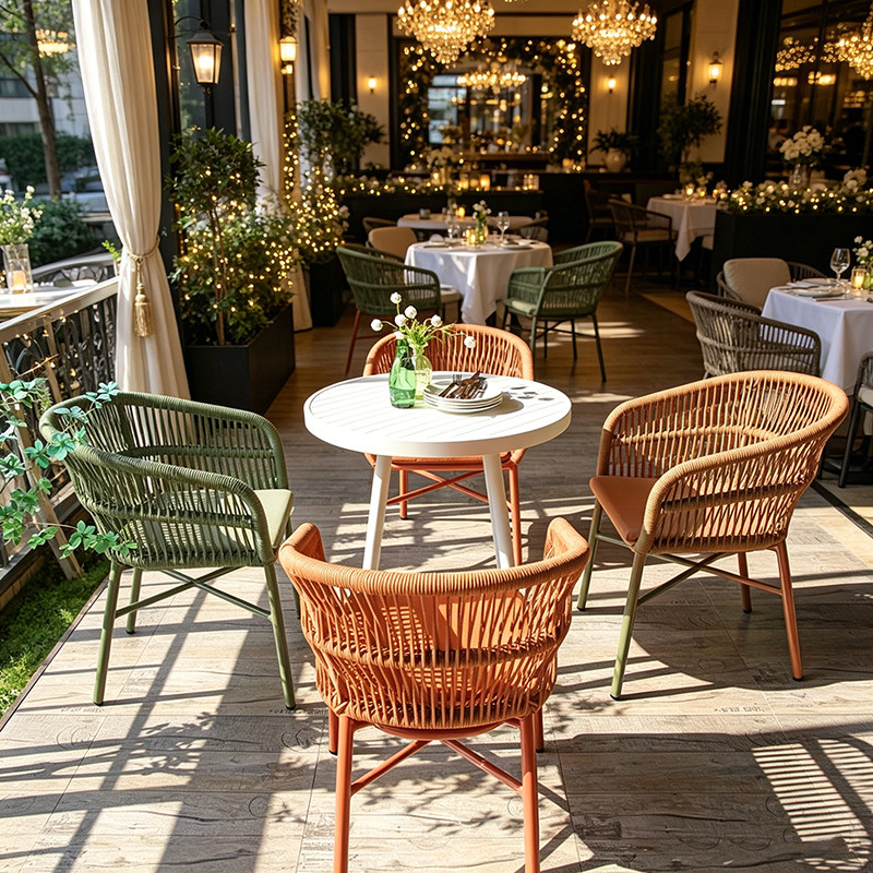Waterproof Aluminum Frame Woven Rope Armchair