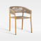 Commercial Outdoor Hotel Rope Weave Wood-Look Arm Chair