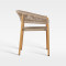 Commercial Outdoor Hotel Rope Weave Wood-Look Arm Chair