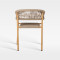 Commercial Outdoor Hotel Rope Weave Wood-Look Arm Chair