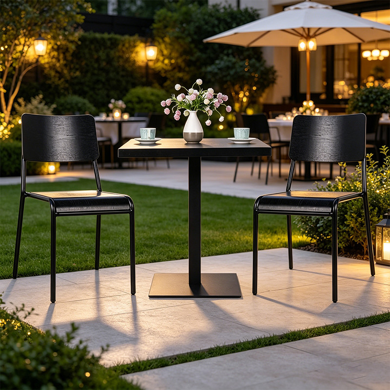 Weatherproof Hotel Outdoor Square Hpl Top Coffee Table