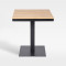 Square Slatted Plastic Wood Top Outdoor Hotel Dining Table