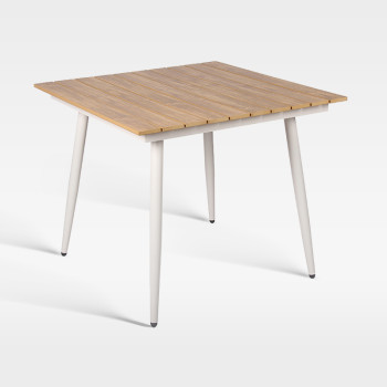 Lightweight Waterproof Wpc Top Aluminum Frame Outdoor Hotel Dining Table