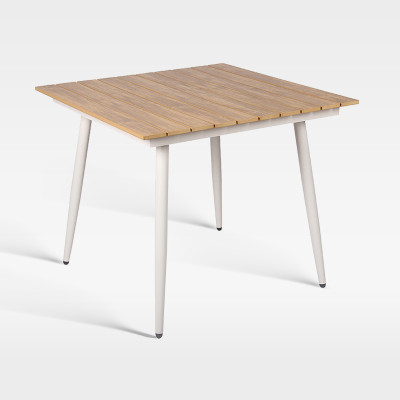 Lightweight Waterproof Wpc Top Aluminum Frame Outdoor Hotel Dining Table