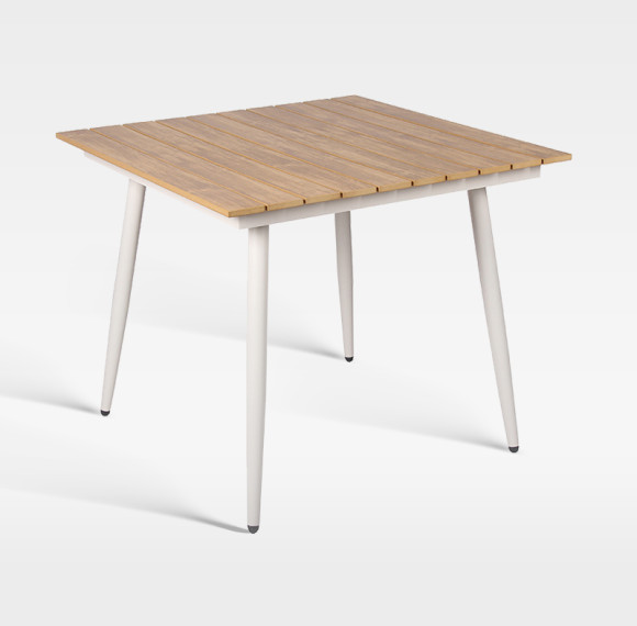 Lightweight Waterproof Wpc Top Aluminum Frame Outdoor Hotel Dining Table