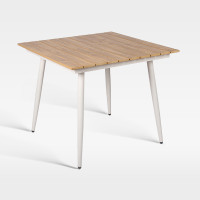Lightweight Waterproof Wpc Top Aluminum Frame Outdoor Hotel Dining Table
