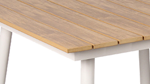 Lightweight Waterproof Wpc Top Aluminum Frame Outdoor Hotel Dining Table