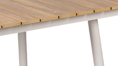 Lightweight Waterproof Wpc Top Aluminum Frame Outdoor Hotel Dining Table