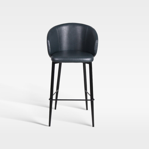 Metal Leg Faux Leather Upholstered Luxury Hotel Bar Chair