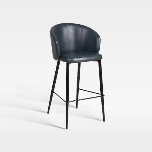 Metal Leg Faux Leather Upholstered Luxury Hotel Bar Chair