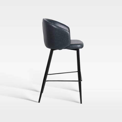 Metal Leg Faux Leather Upholstered Luxury Hotel Bar Chair