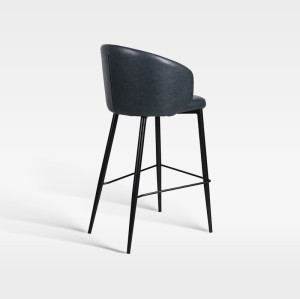 Metal Leg Faux Leather Upholstered Luxury Hotel Bar Chair