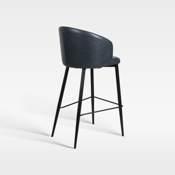 Metal Leg Faux Leather Upholstered Luxury Hotel Bar Chair