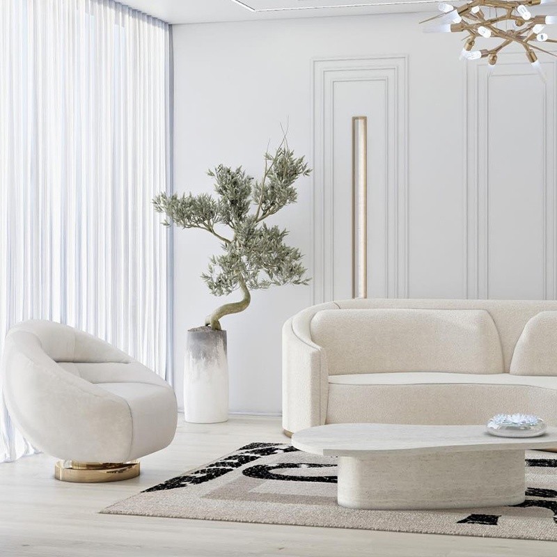 Upholstered Curved Sectional Sofa