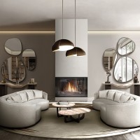 Modern Upholstered Curved Sectional Sofa For High End Hotel