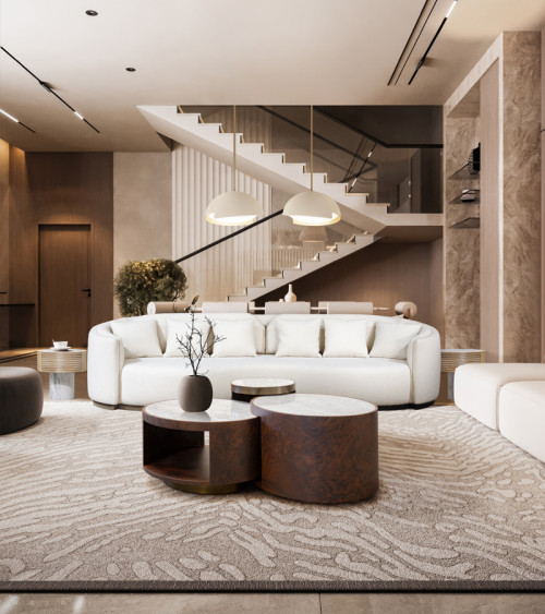 Modern Upholstered Curved Sectional Sofa For High End Hotel