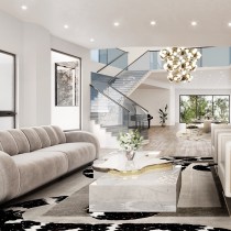 Comfortable Channel Tufted Fabric Sofa For Hotel Living Spaces
