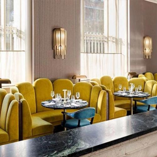Opulent Velvet Restaurant Booth Seating For Boutique Hotel Dining