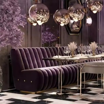 Refined High Back Curved Booth Seating For Luxury Hotel Spaces