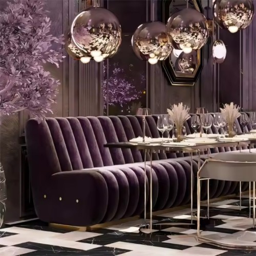 Refined High Back Curved Booth Seating For Luxury Hotel Spaces
