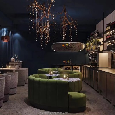 Refined High Back Curved Booth Seating For Luxury Hotel Spaces