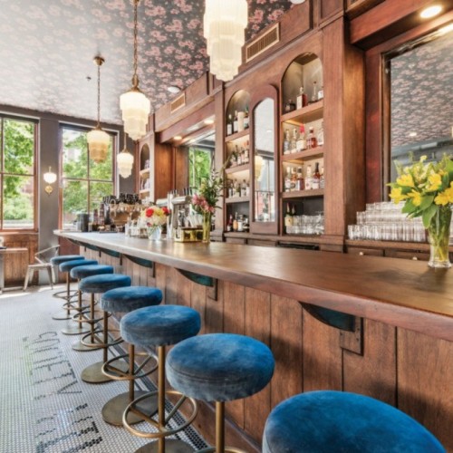 High Top Bar Stool With Padded Seat For Hotel Bars