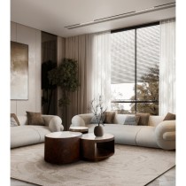 Irregular Coffee Table With Dark Metal Base For Upscale Hotel Lounges