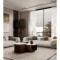 Irregular Coffee Table With Dark Metal Base For Upscale Hotel Lounges