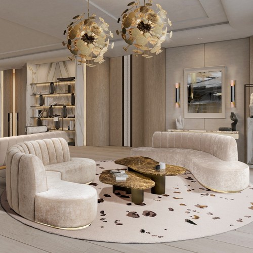 Irregular Coffee Table With Dark Metal Base For Upscale Hotel Lounges