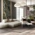 Irregular Coffee Table With Dark Metal Base For Upscale Hotel Lounges