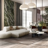 Irregular Coffee Table With Dark Metal Base For Upscale Hotel Lounges