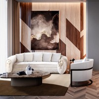 Natural Stone Nesting Coffee Table For Hotel Room Areas