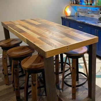 Modern Rustic Style Indoor Bar Table Perfect For Hotel And Resort Spaces